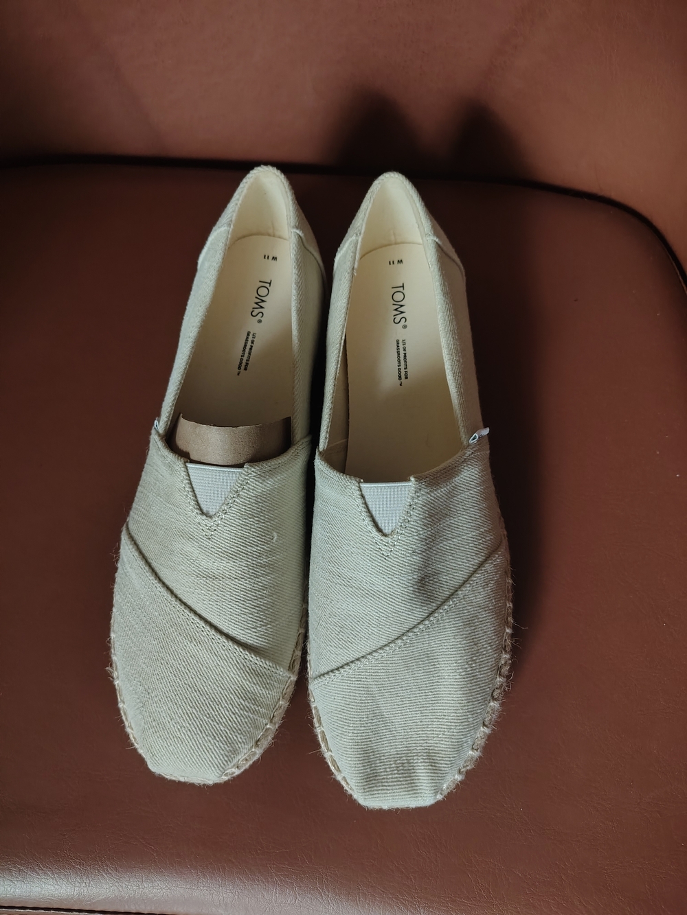 TOMS Slip-On Espadrilles in Light Beige